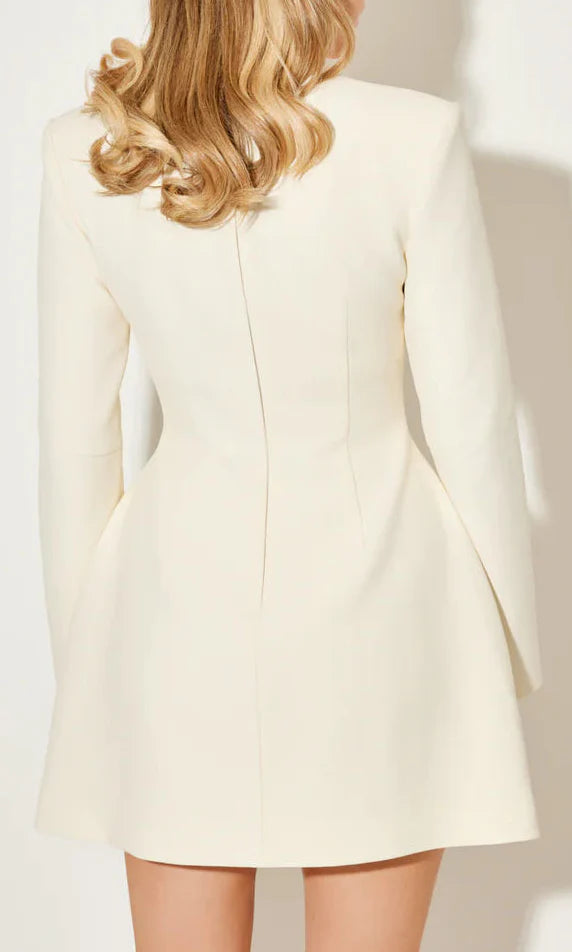 Aurora | Coat Dress with White Pleated Line