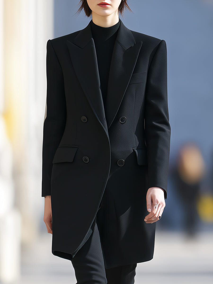 Noir | Double-Breasted Sculpted Blazer