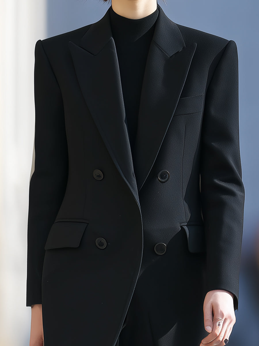 Noir | Double-Breasted Sculpted Blazer