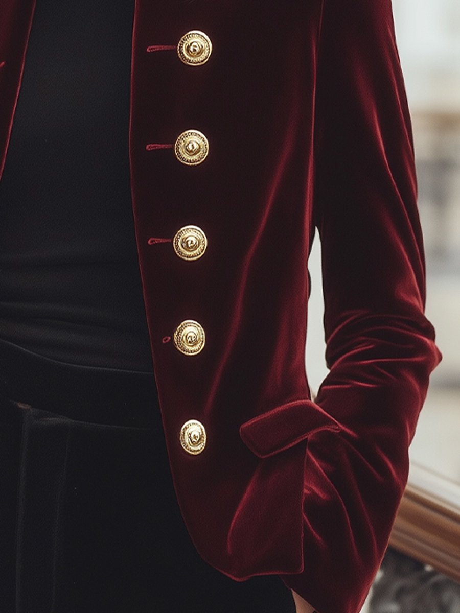 Isabelle | Velvet Jacket Gold Accents