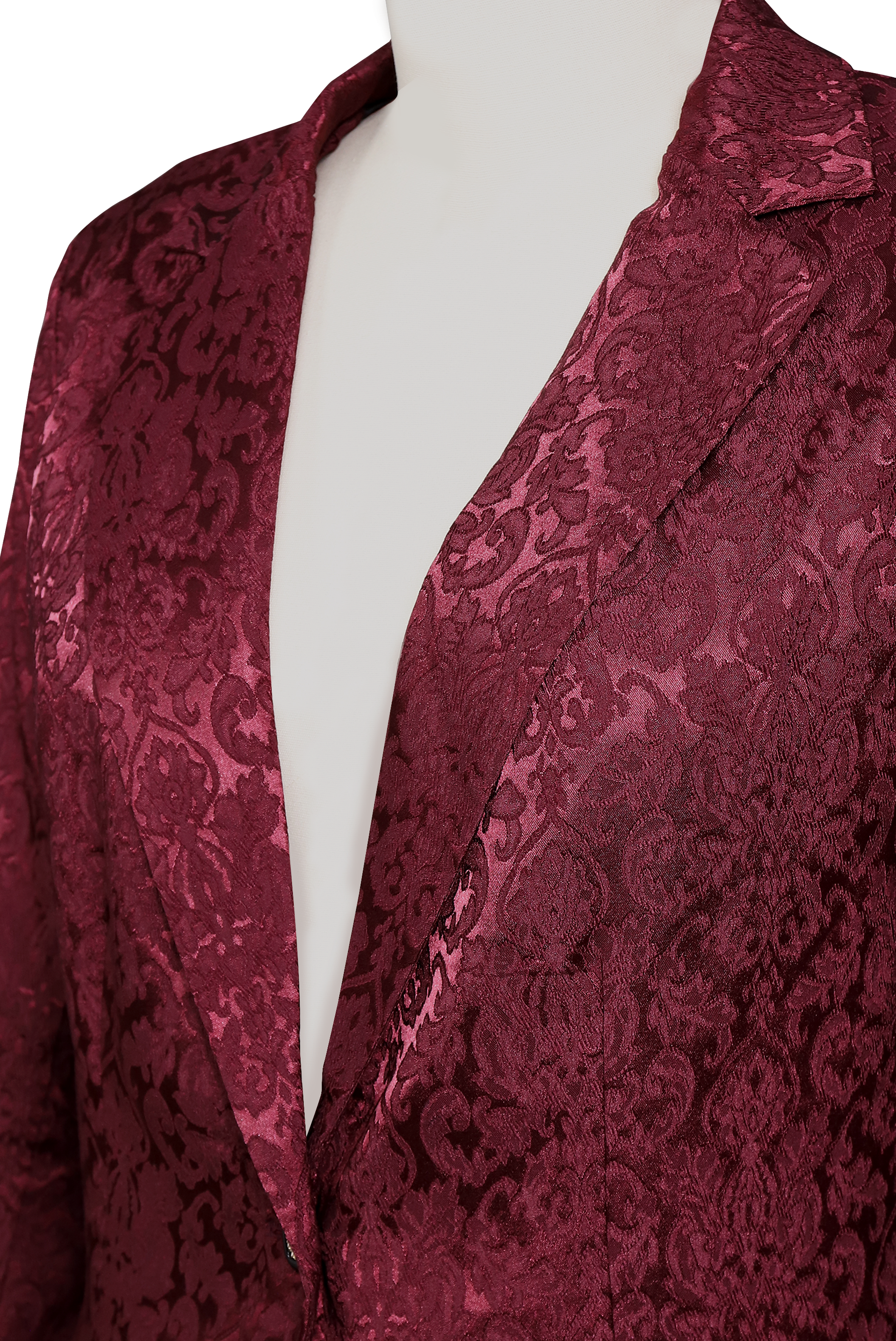 Luna | Burgundy Jacquard Satin Blazer