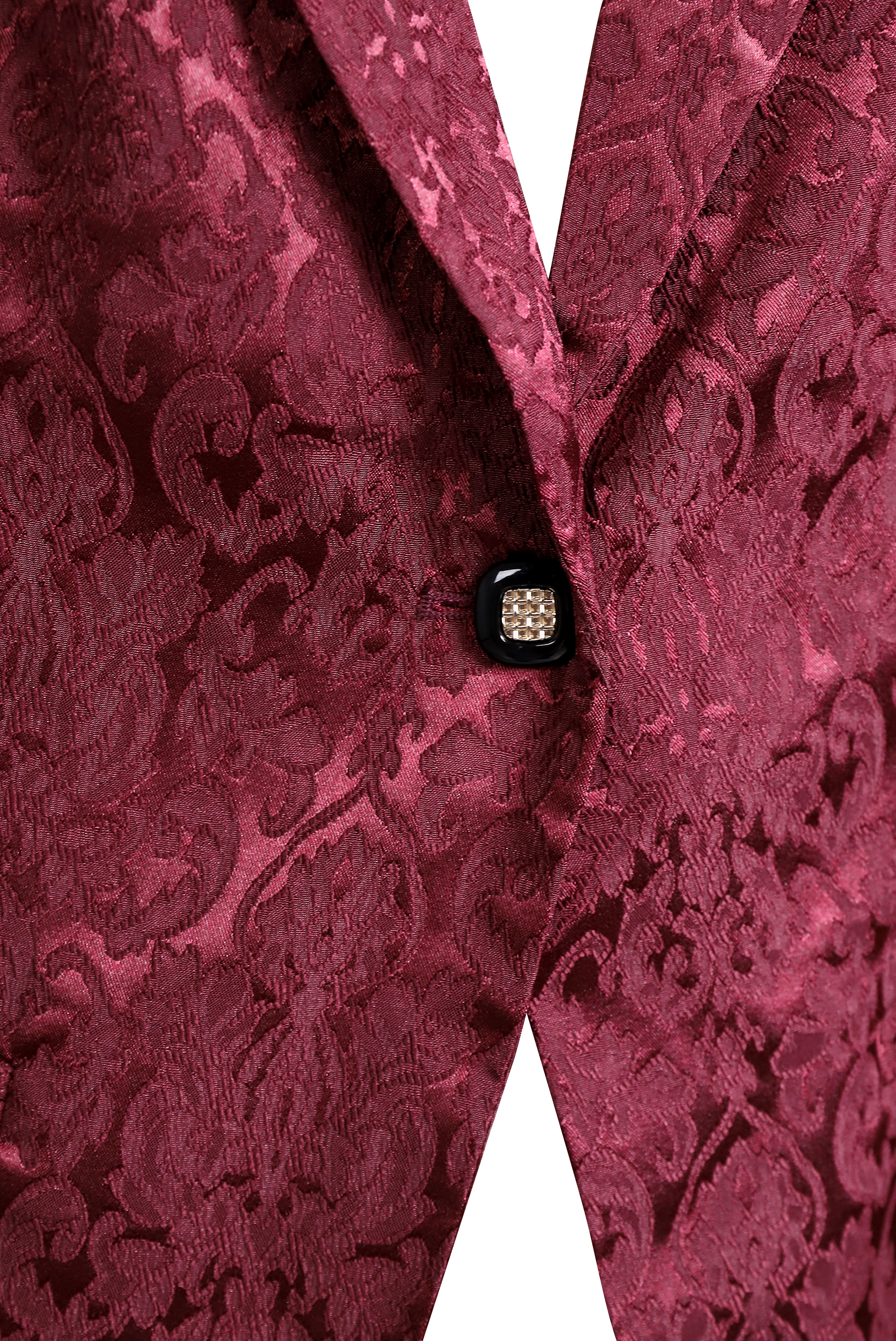 Luna | Burgundy Jacquard Satin Blazer