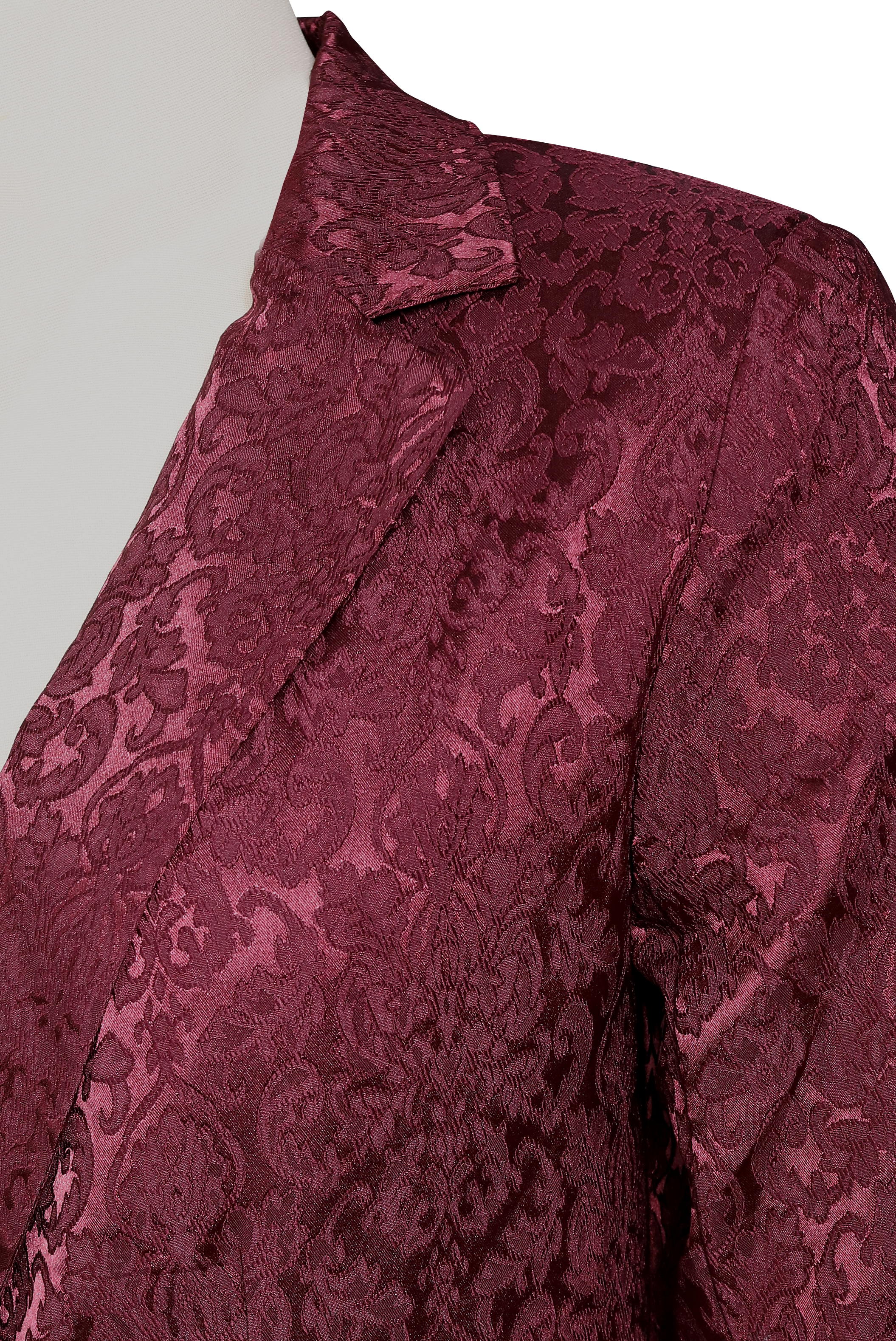 Luna | Burgundy Jacquard Satin Blazer