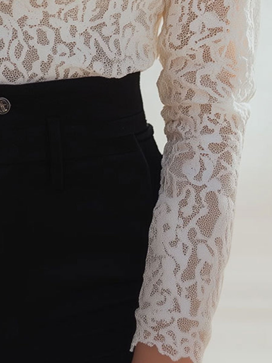 Isabelle | Floral Lace High Neck Blouse