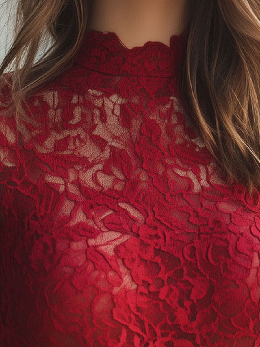 Isabelle | Floral Lace High Neck Blouse