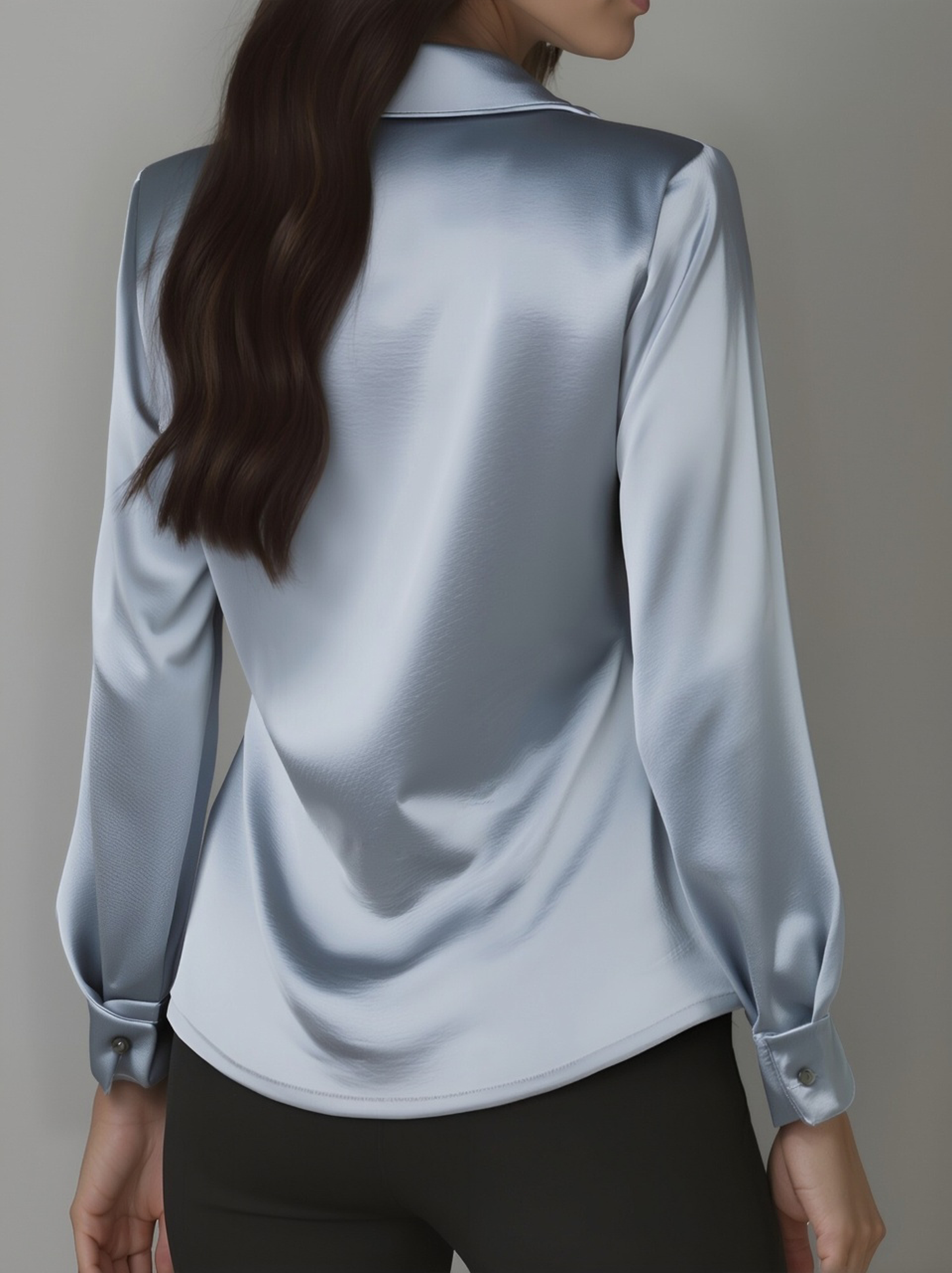 Delphine | White Draped Satin Blouse