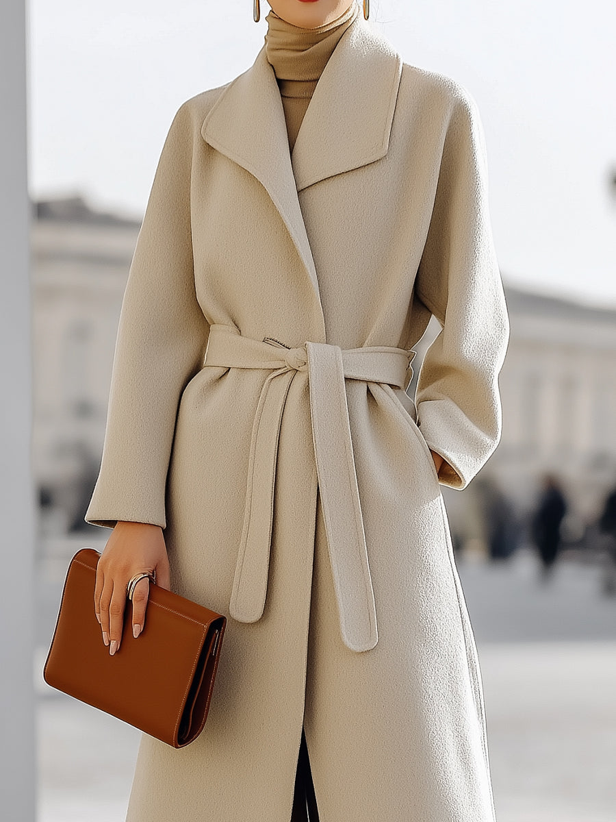 Elena | Wrap Coat with Self-Tie Belt
