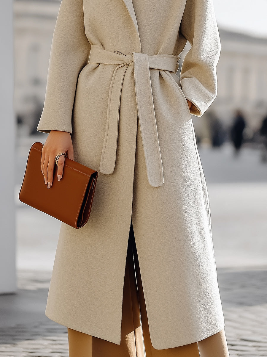 Elena | Wrap Coat with Self-Tie Belt