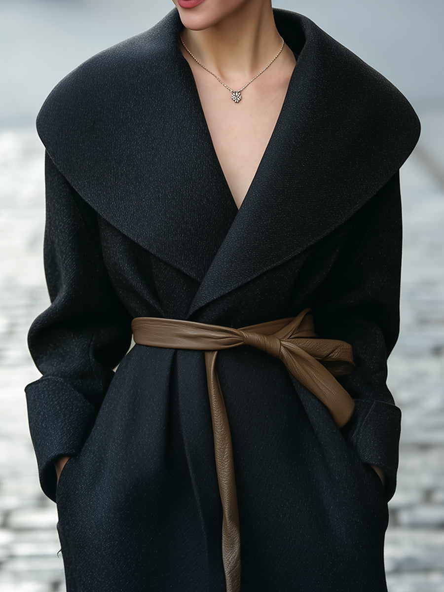 Elena | Shawl-Collar Belted Wrap Coat