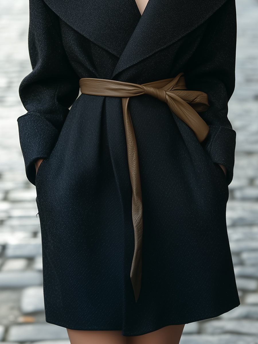 Elena | Shawl-Collar Belted Wrap Coat