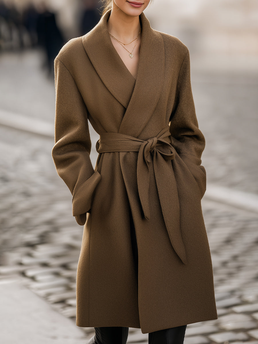 Elena | Belted Wrap Coat