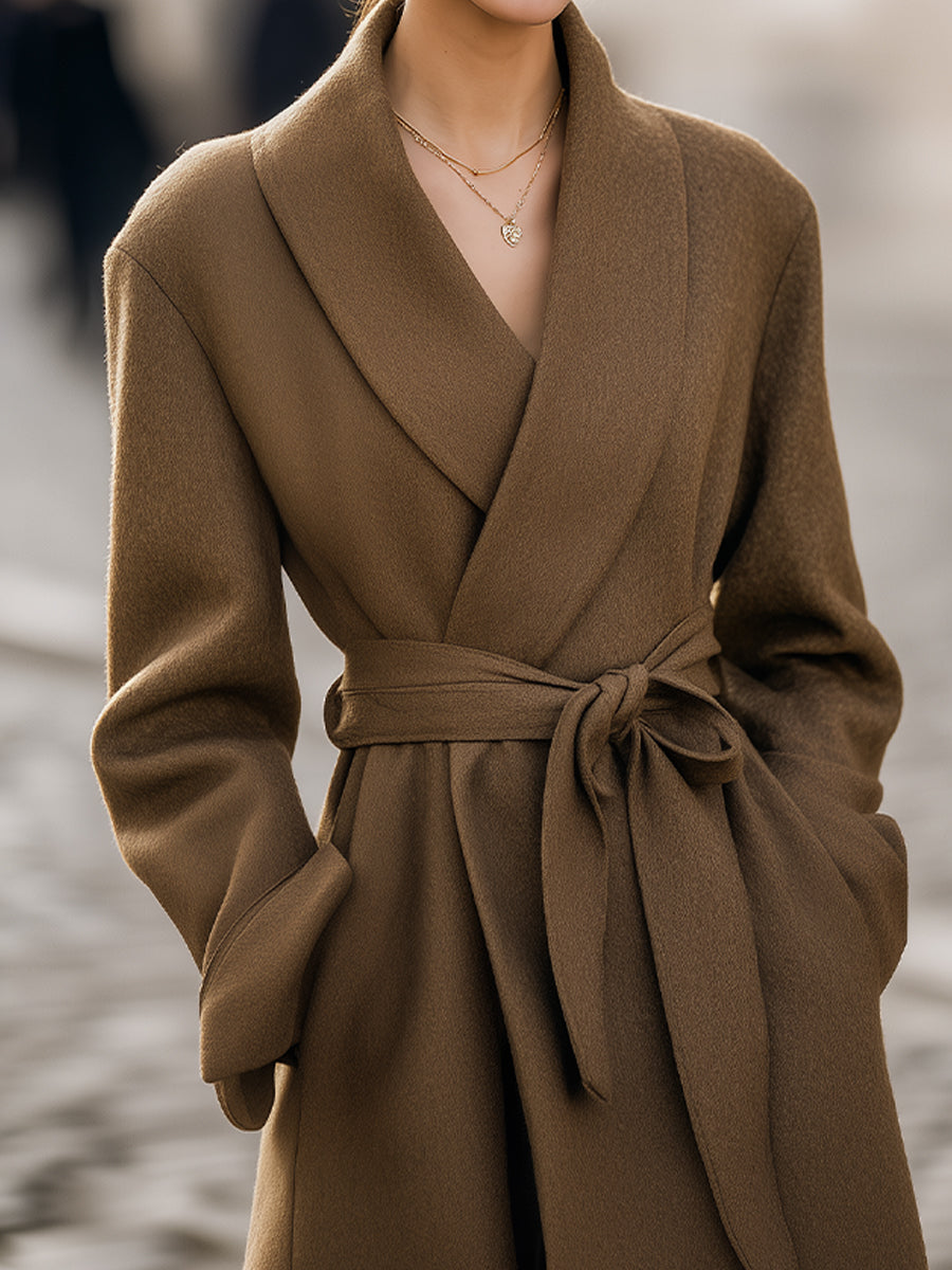 Elena | Belted Wrap Coat