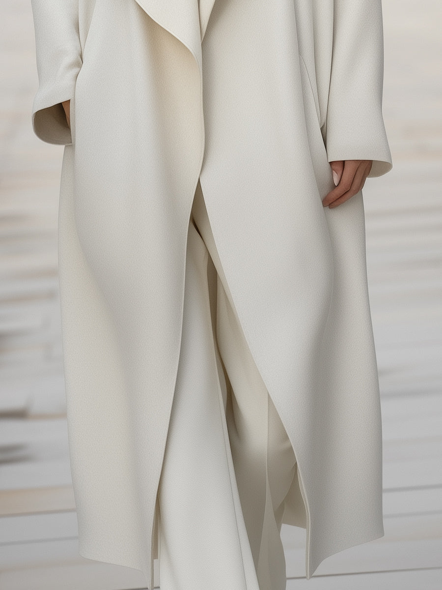 Aurora | Structured Draped Collar Wool Coat