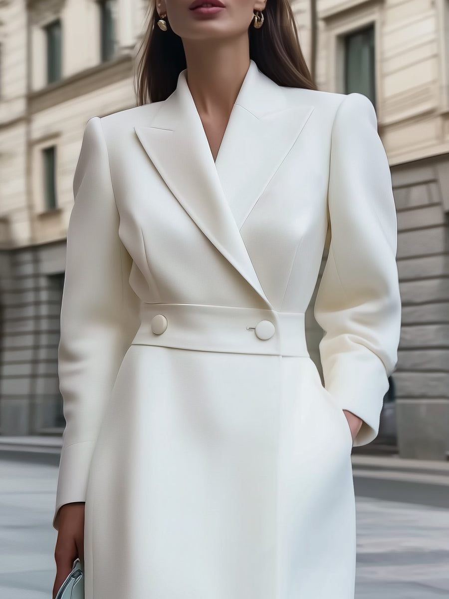 Chic | Double-Breasted Wool-Blend Coat Dress