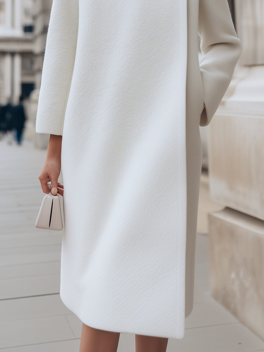 Elena | Wool-Blend Coat with Button Detail