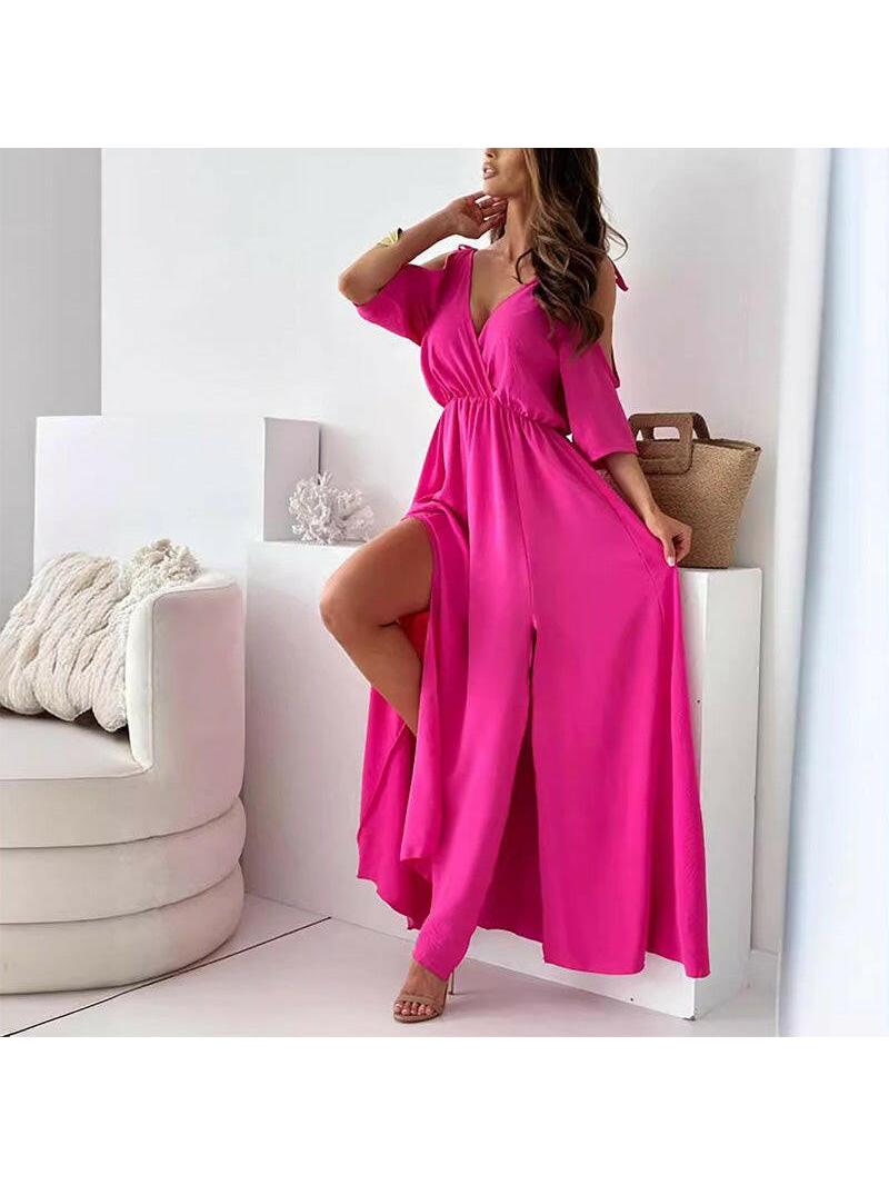 Billie - Trendy Slit Skirt V-Neck Maxi Dress