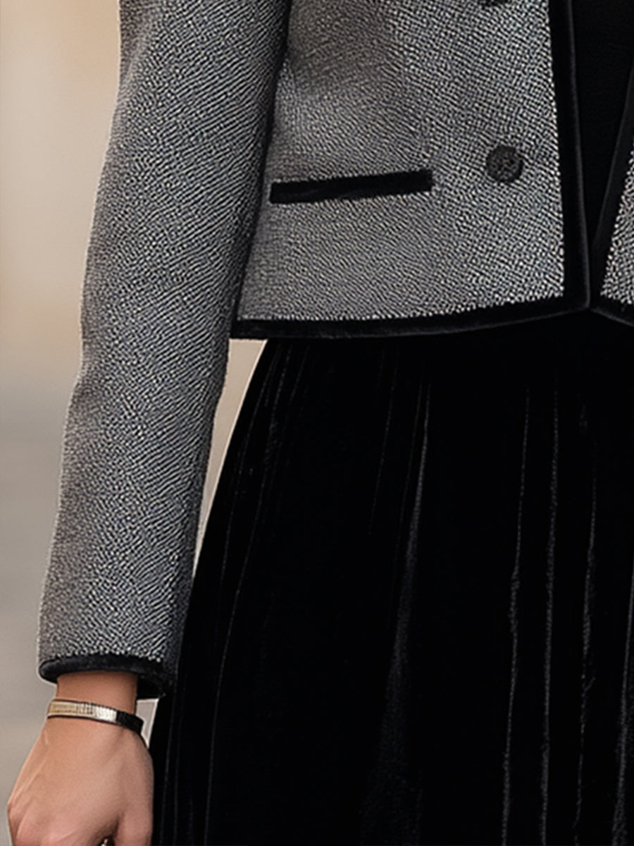 Elegant | Cropped Jacket with Black Trim