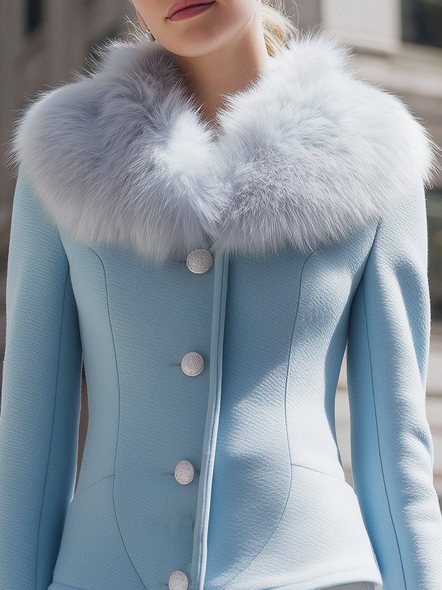 Elena | Jacket with Fluffy Collar