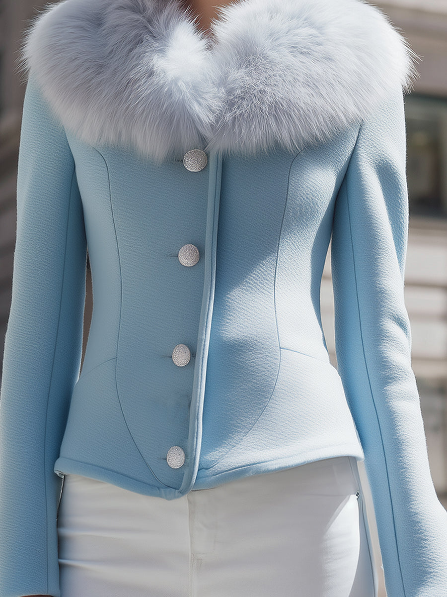 Elena | Jacket with Fluffy Collar