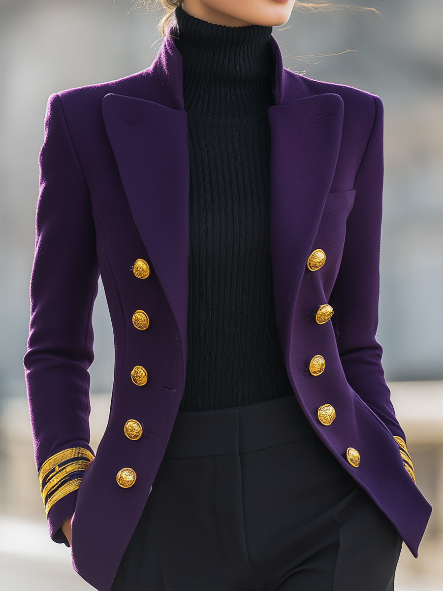 Elena | Double-Breasted Military Blazer