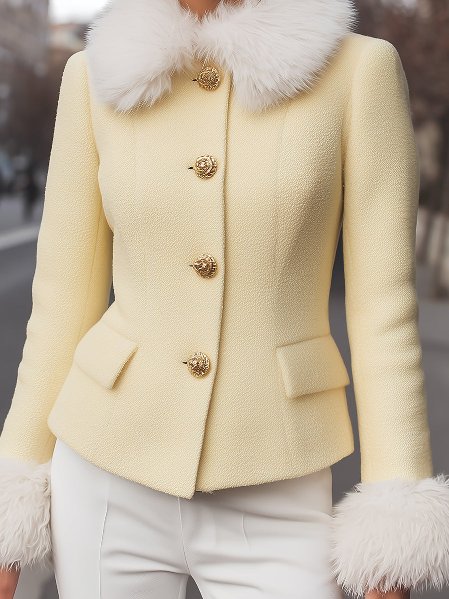 Elena | Jacket with Faux Fur Trims