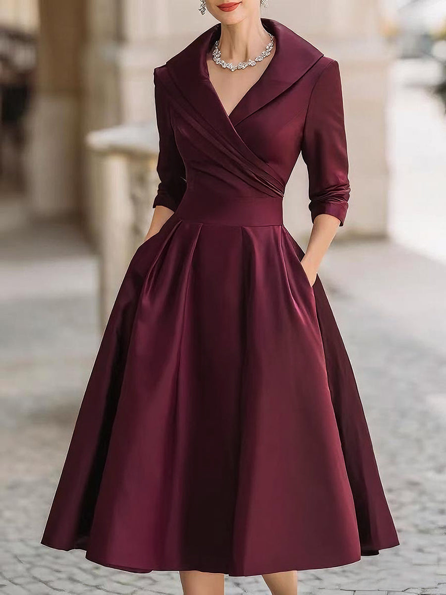 Aurora | Vintage Satin Midi Dress
