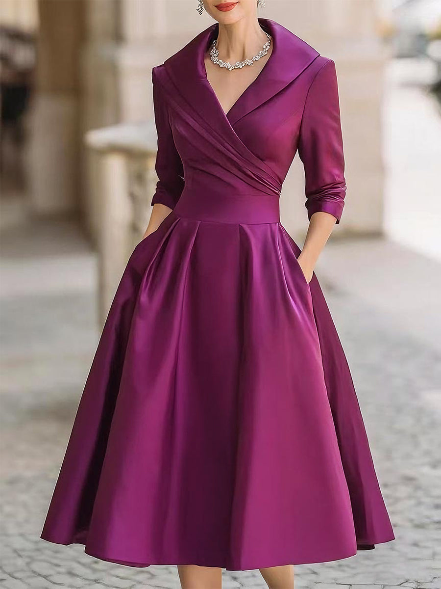 Aurora | Vintage Satin Midi Dress