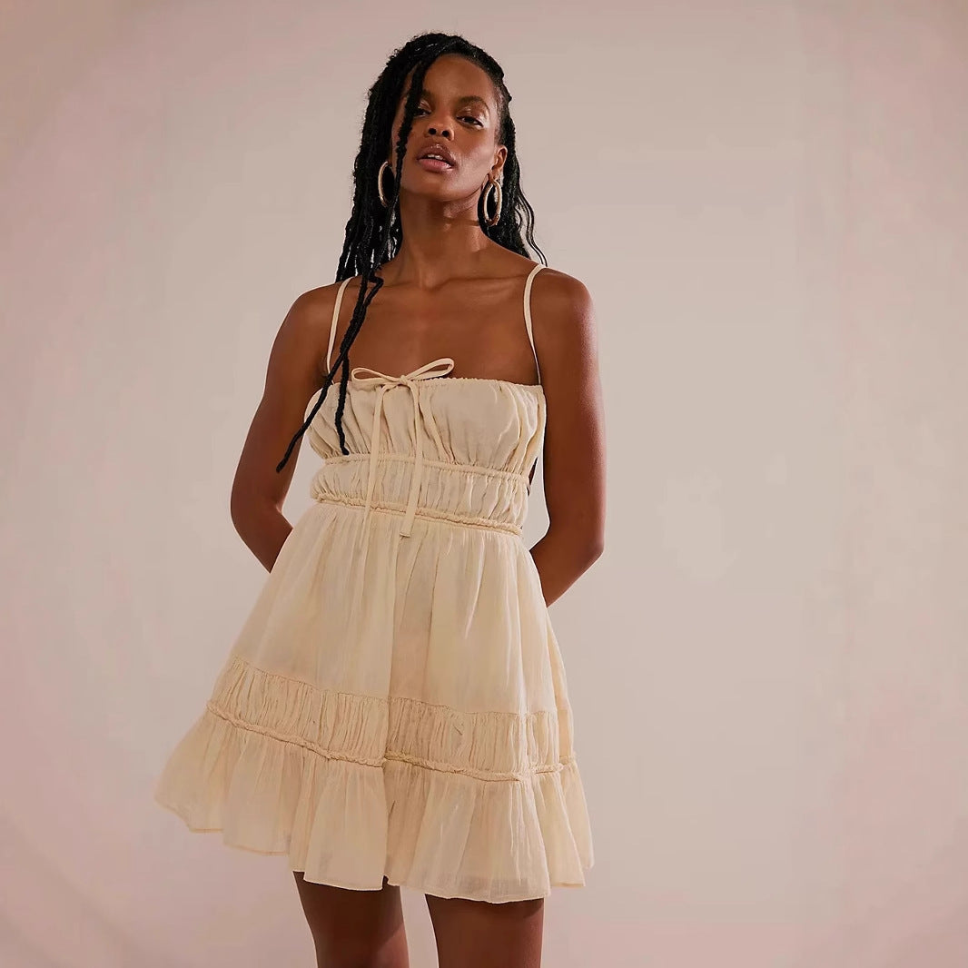 Valence | Mini Dress Smocked Bust Straps