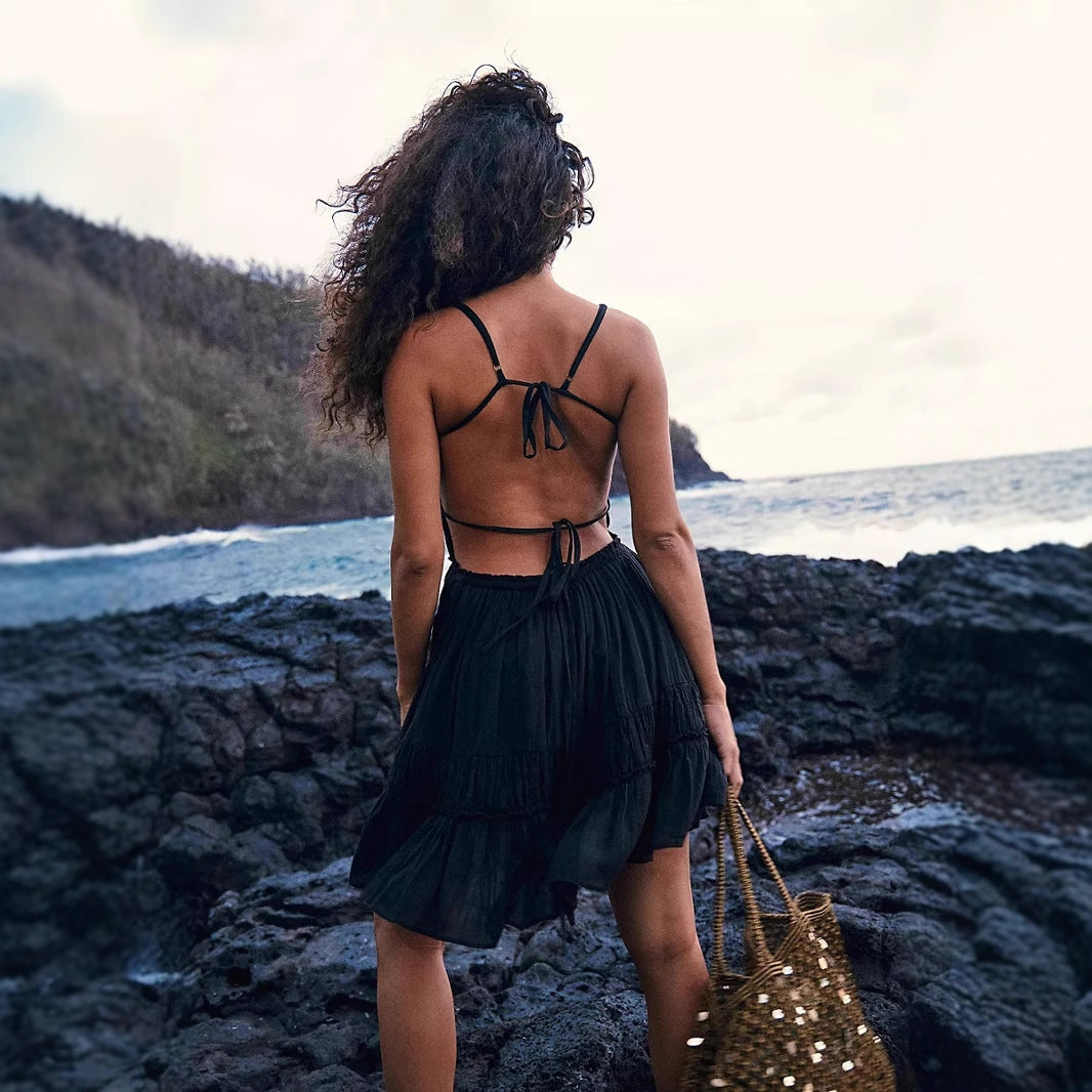 Valence | Mini Dress Smocked Bust Straps