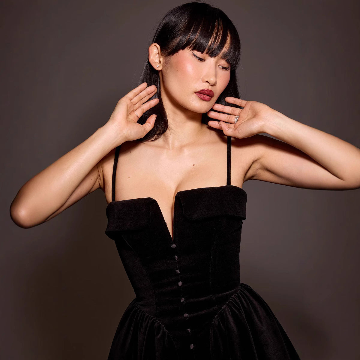 Elara | Velvet A-Line Mini Dress