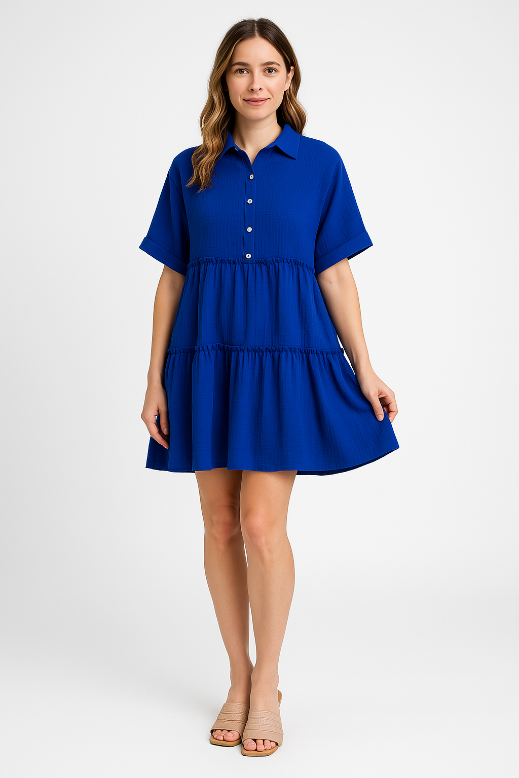 Elara | Cotton Linen Blend Mini Dress