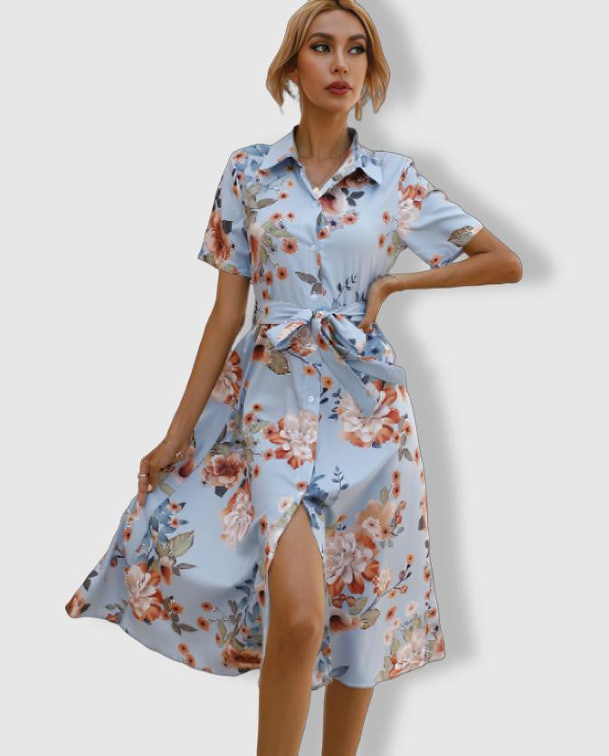 Elara | Shirt Dress Button Down Floral