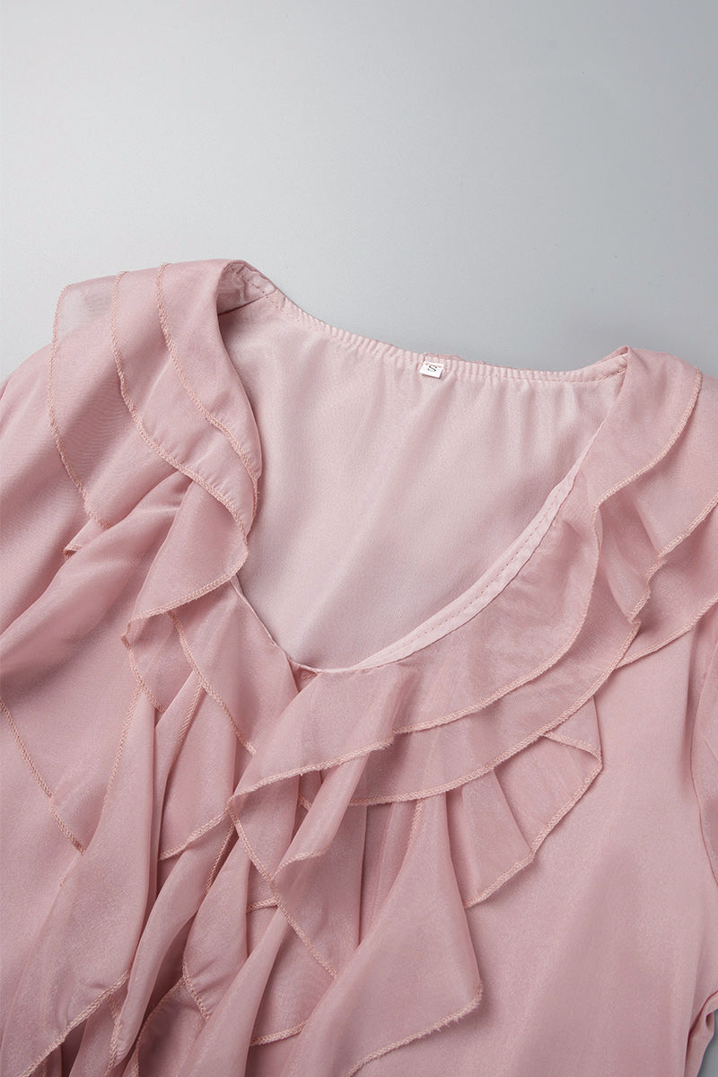 Mira | Knee Length Flowy Dress V-Neck