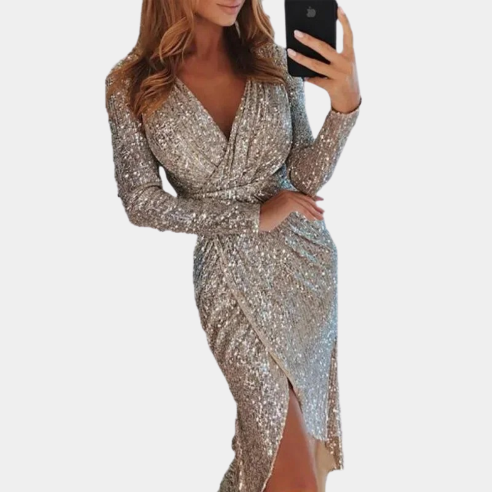 Elara | Sequin Dress With Wrap Style