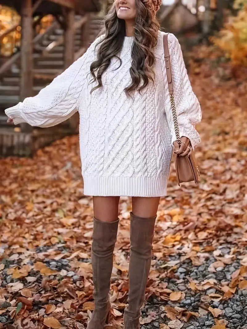 Nova | Cable Braided Sweater Dress