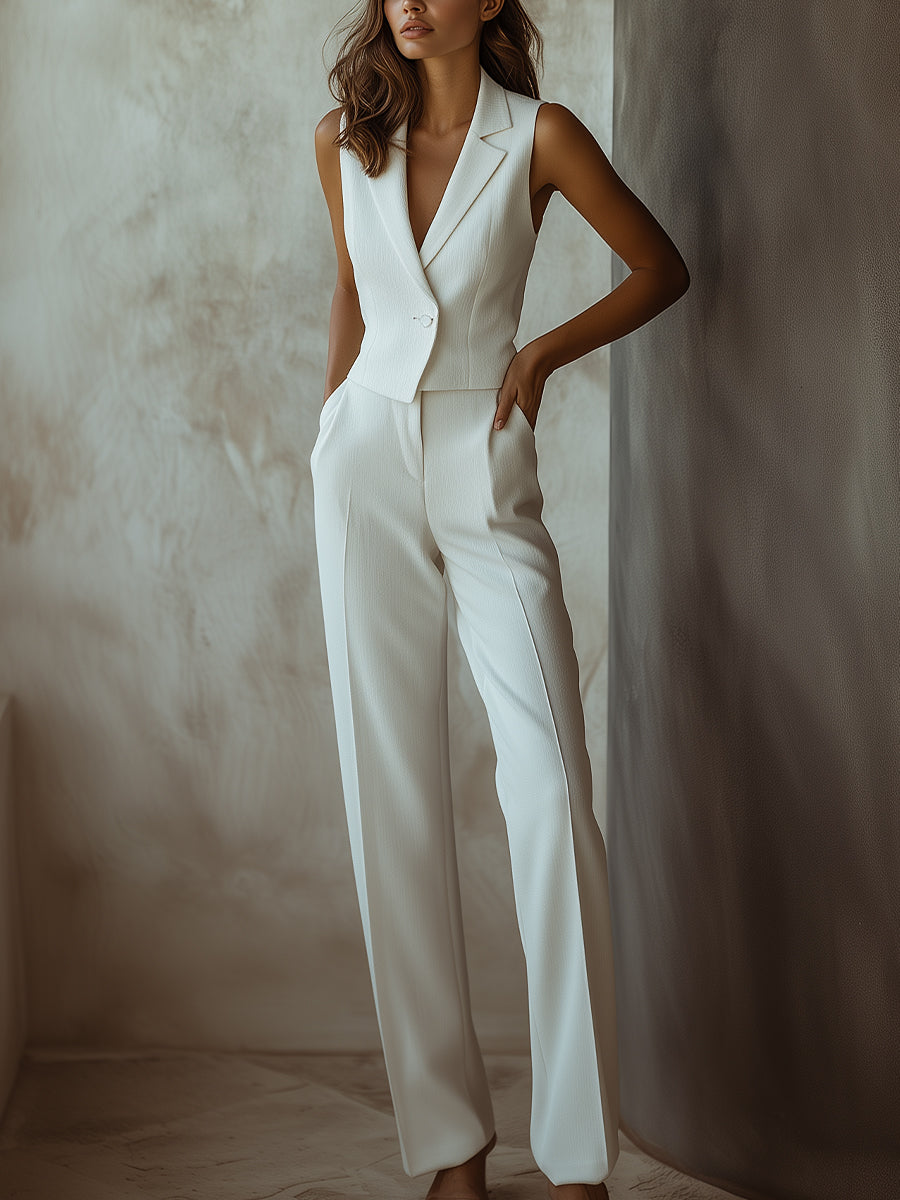 Isla | Sleeveless Blazer Suit Set